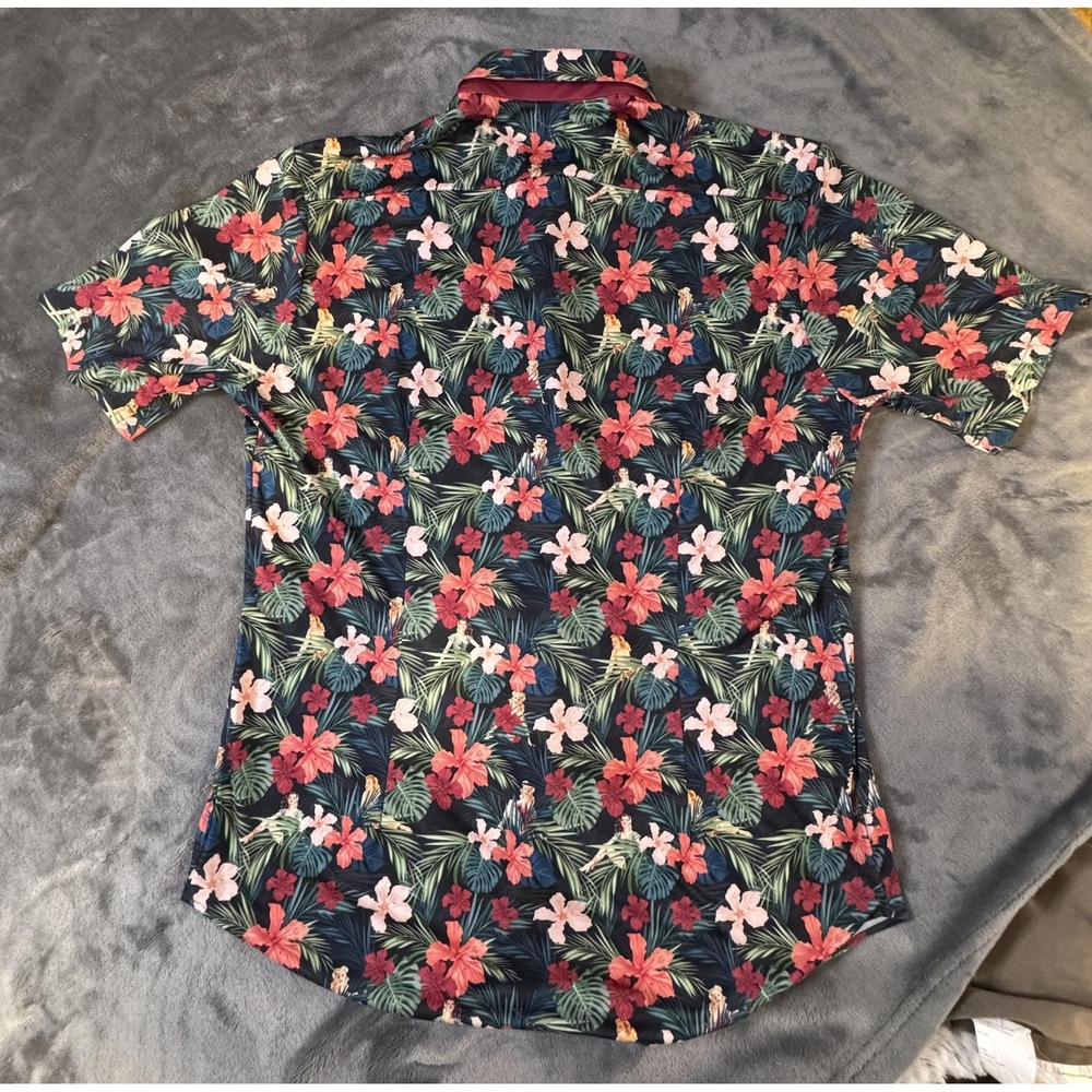 Biciclista Shirt Mens L Hawaiian Pin-Up‎ Floral Moonlight Swim Made in Italy - Picture 12 of 14